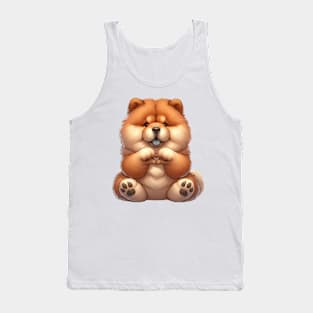 Valentine Chow Chow Dog Giving Heart Hand Sign Tank Top